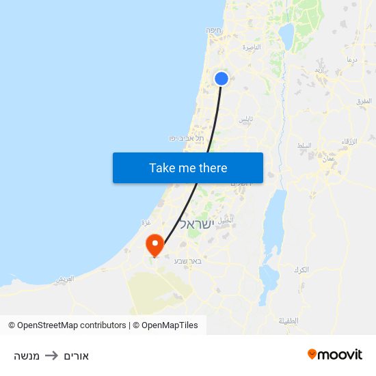 מנשה to אורים map