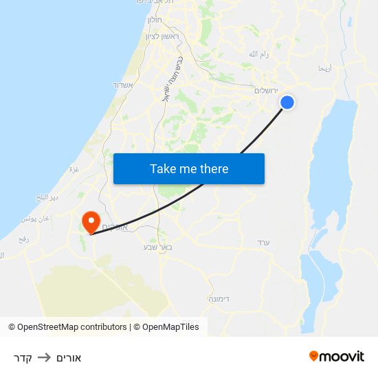 קדר to אורים map