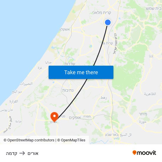 קדמה to אורים map