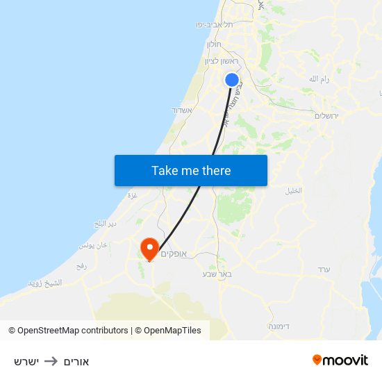 ישרש to אורים map