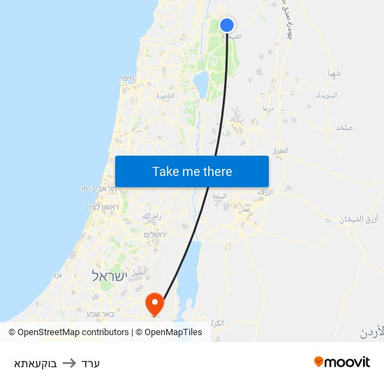 בוקעאתא to ערד map