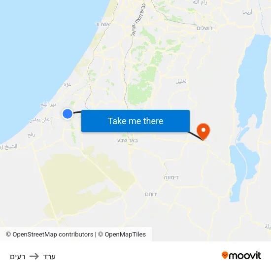 רעים to ערד map