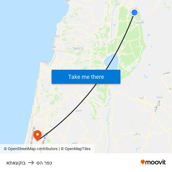 בוקעאתא to כפר הס map
