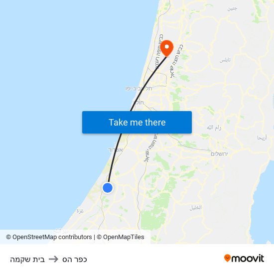 בית שקמה to כפר הס map