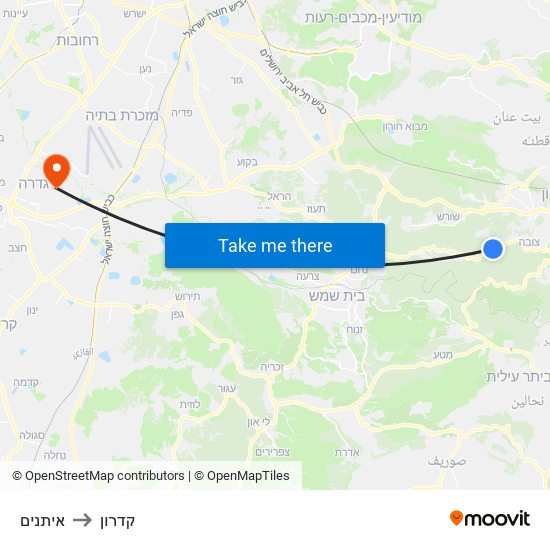 איתנים to קדרון map