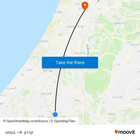 בטחה to קדרון map