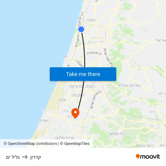 גליל ים to קדרון map