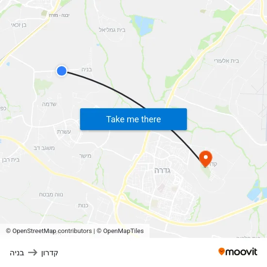 בניה to קדרון map