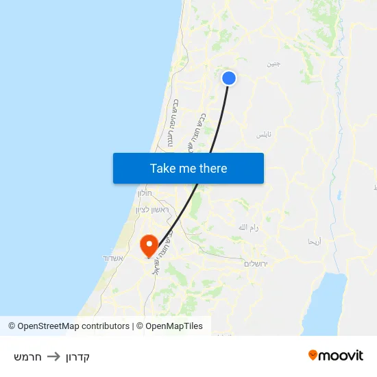 חרמש to קדרון map