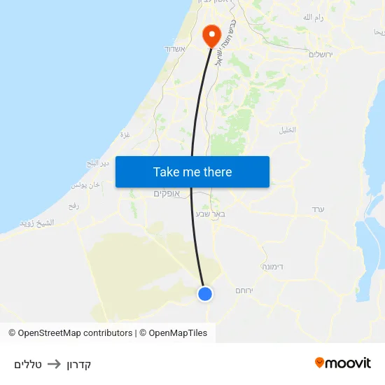 טללים to קדרון map