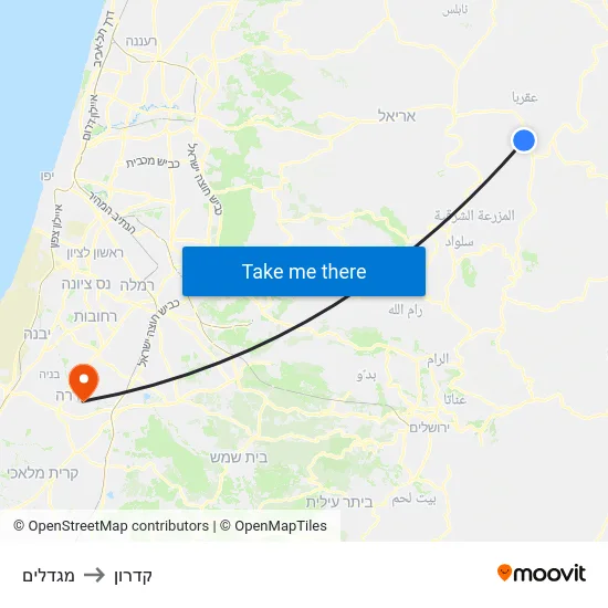 מגדלים to קדרון map