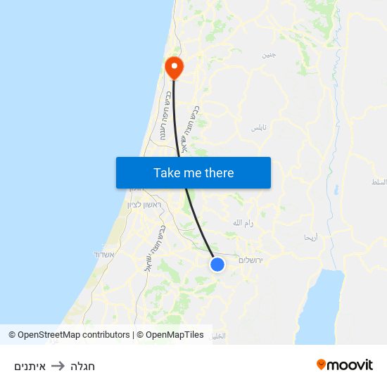 איתנים to חגלה map