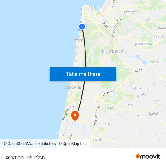 החותרים to חגלה map