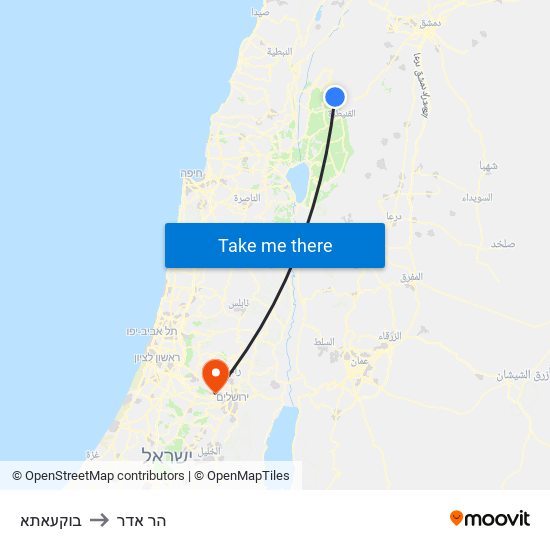 בוקעאתא to הר אדר map