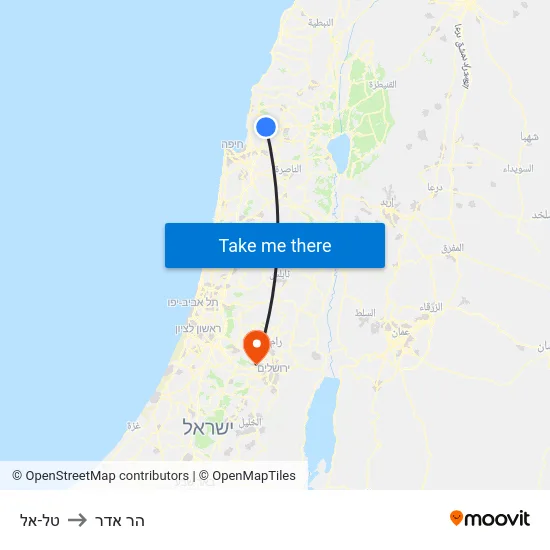 טל-אל to הר אדר map