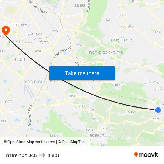 מ.א. מטה יהודה to נטעים map