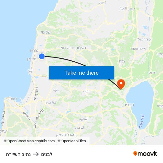 נתיב השיירה to לבנים map