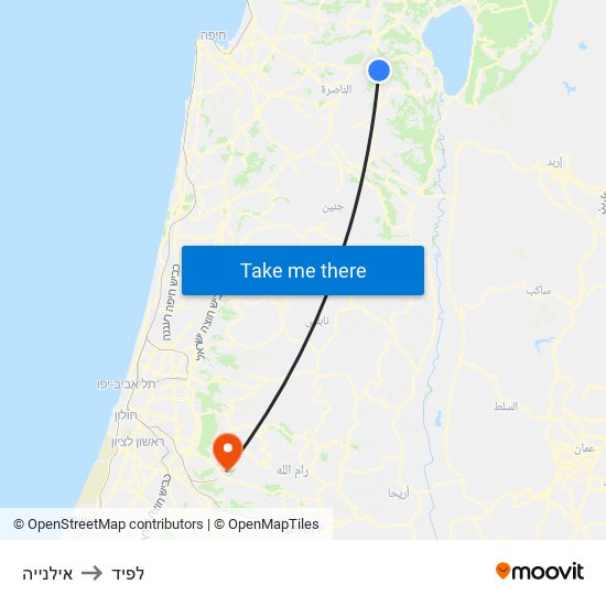 אילנייה to לפיד map