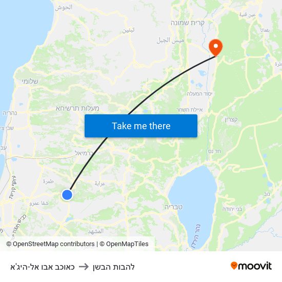 כאוכב אבו אל-היג'א to להבות הבשן map