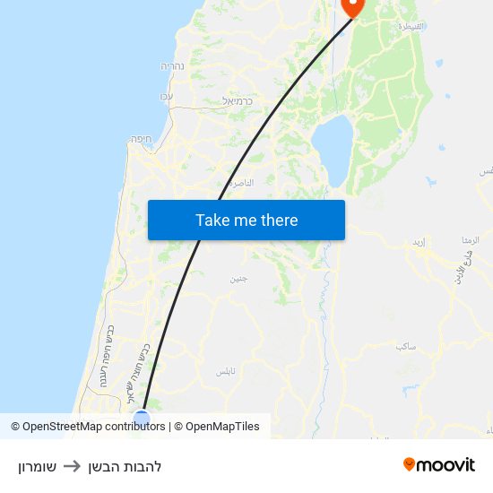 שומרון to להבות הבשן map