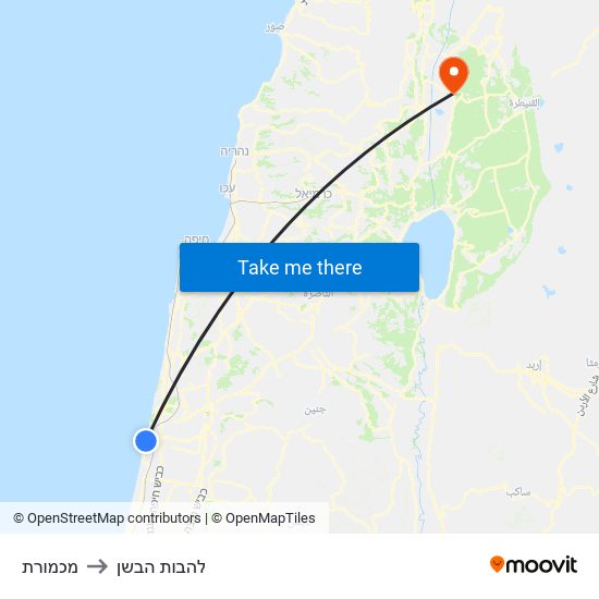 מכמורת to להבות הבשן map