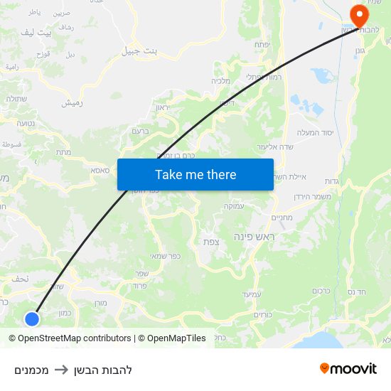 מכמנים to להבות הבשן map