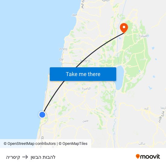 קיסריה to להבות הבשן map