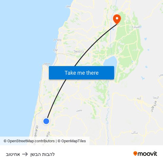 אחיטוב to להבות הבשן map