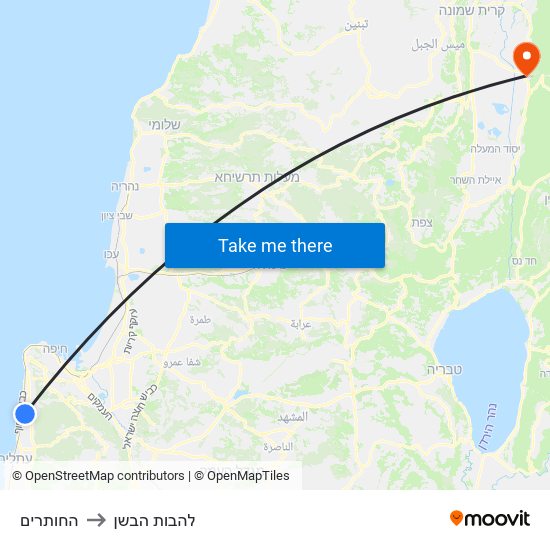 החותרים to להבות הבשן map