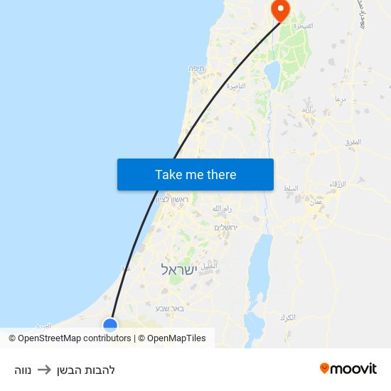 נווה to להבות הבשן map