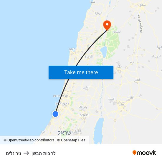 ניר גלים to להבות הבשן map