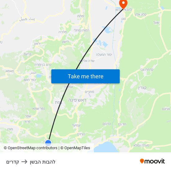 קדרים to להבות הבשן map