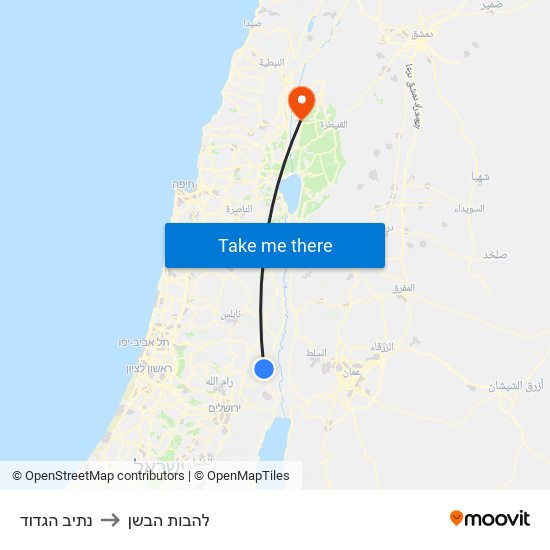 נתיב הגדוד to להבות הבשן map