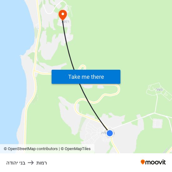 בני יהודה to רמות map