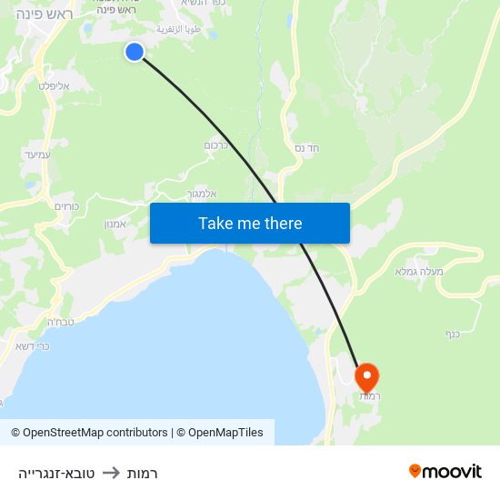 טובא-זנגרייה to רמות map