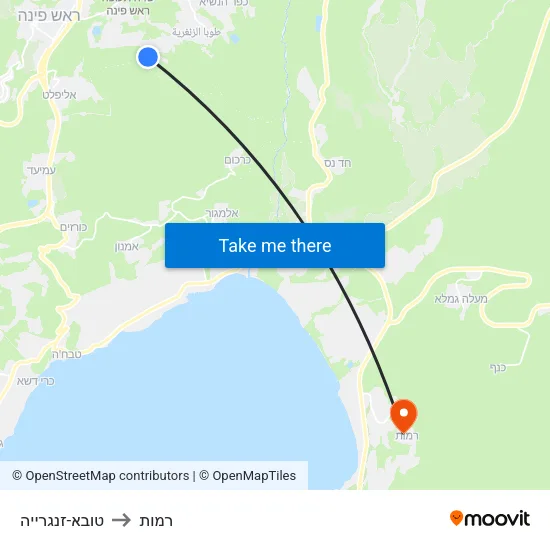 טובא-זנגרייה to רמות map