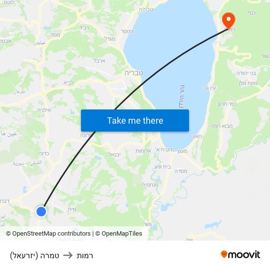 טמרה (יזרעאל) to רמות map