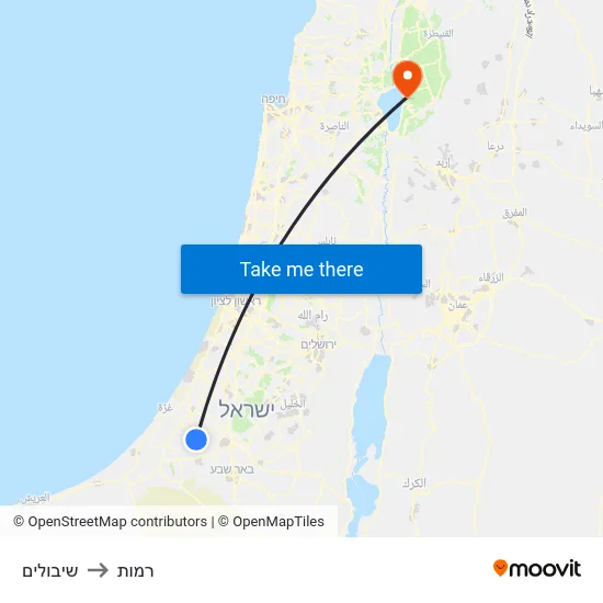 שיבולים to רמות map