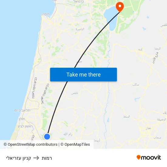 קניון עזריאלי to רמות map