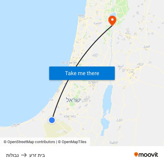 גבולות to בית זרע map