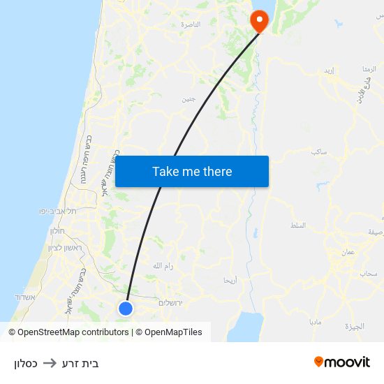 כסלון to בית זרע map