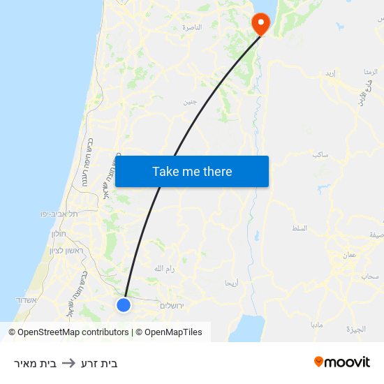 בית מאיר to בית זרע map