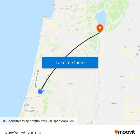 אלישמע to בית זרע map