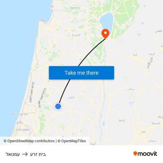 עמנואל to בית זרע map