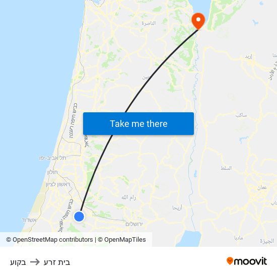 בקוע to בית זרע map