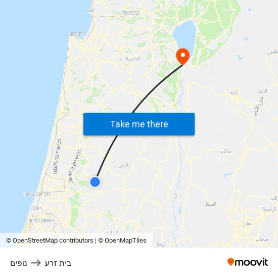 נופים to בית זרע map