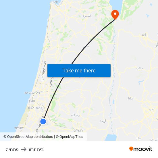 פתחיה to בית זרע map