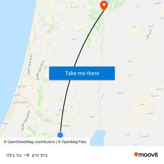 הר גילה to בית זרע map