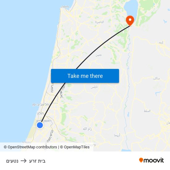 נטעים to בית זרע map