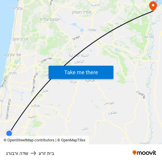 שדה ורבורג to בית זרע map